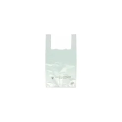 Sac plastique bretelles argent PEBD 50 µ 45 x 26 + 6 cm - par 500