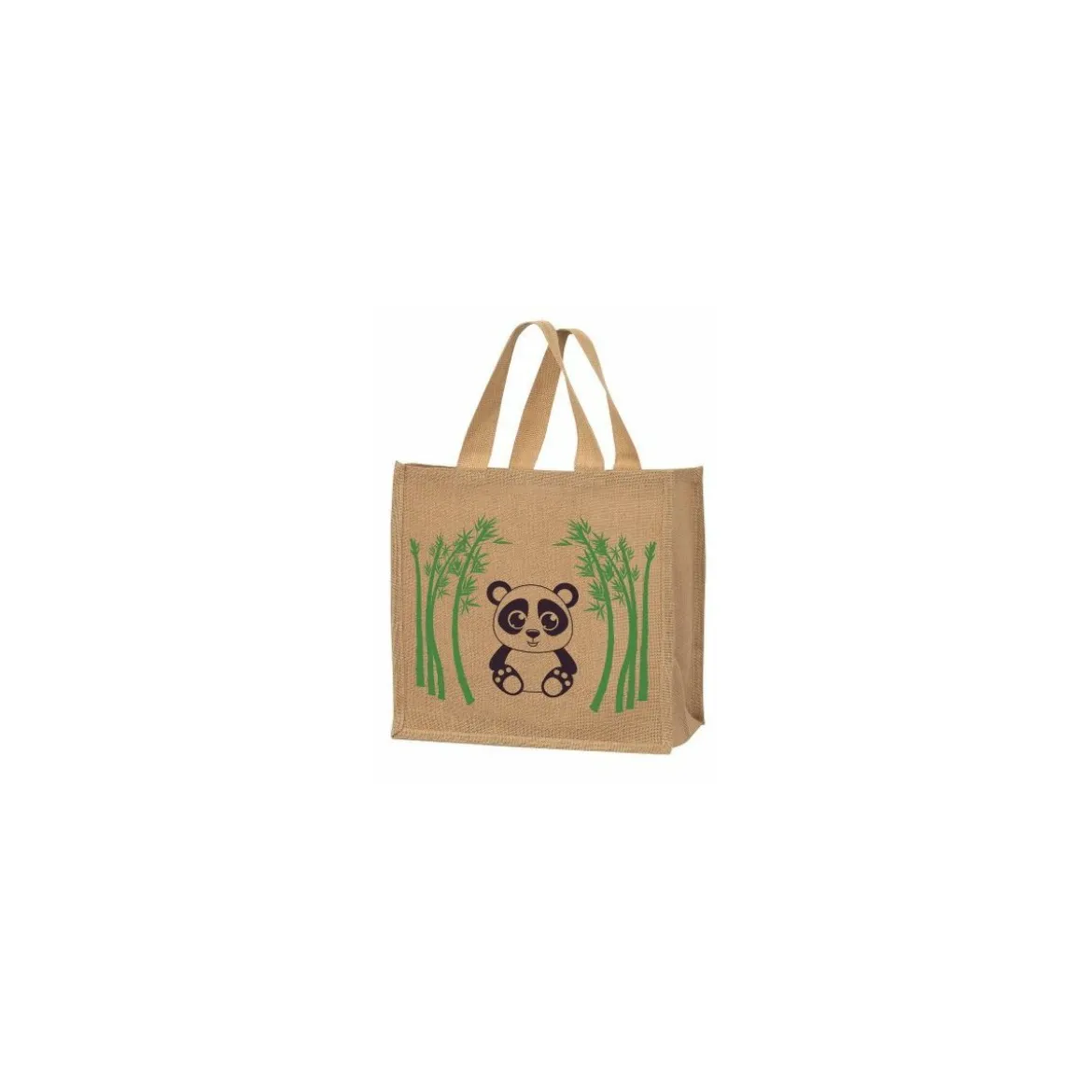 Sac toile de jute panda 37 x 36 + 23 cm - par 25