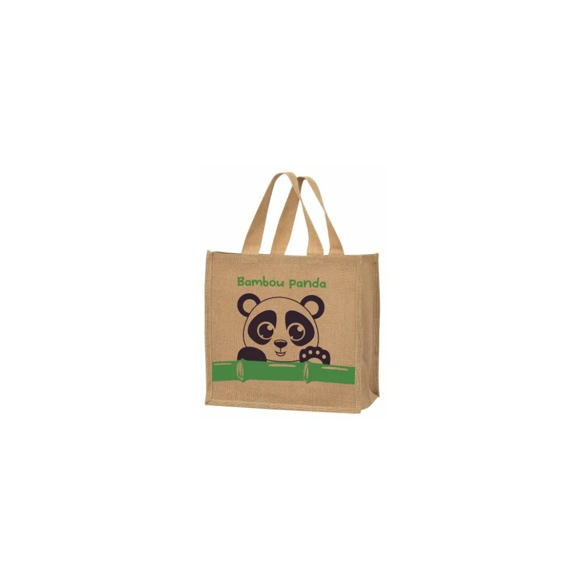 Sac toile de jute panda 37 x 36 + 23 cm - par 25