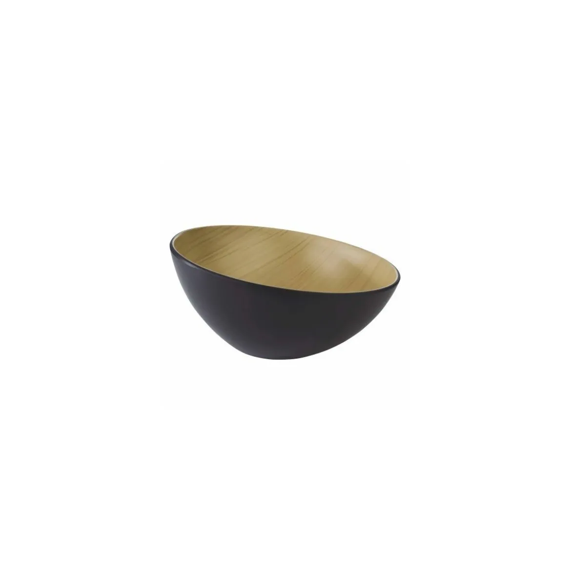 Saladier penché Frida mélamine bois/noir ø 25 cm 1,6 L