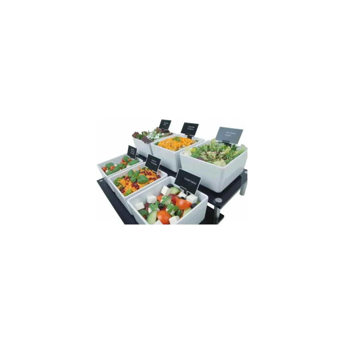 Saladier rectangulaire Chunky Crock mélaminé blanc 2,0 L