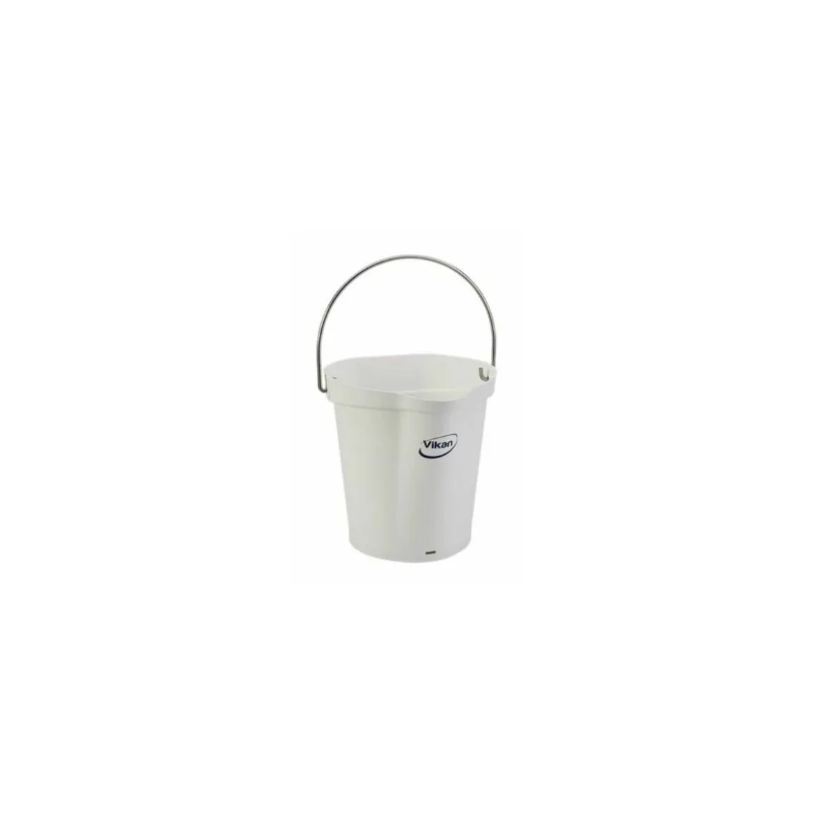 Seau gradué PP blanc anse inox 6 L