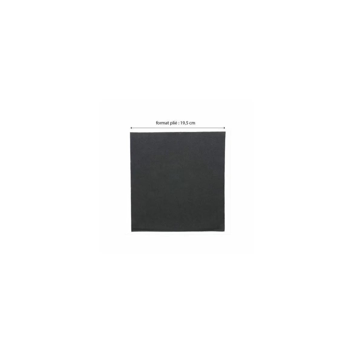 Serviette double point ouate noire 39 x 39 cm - par 50