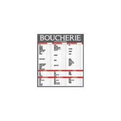 Tableau tarif boucherie maestro VBVA 70 x 80 cm