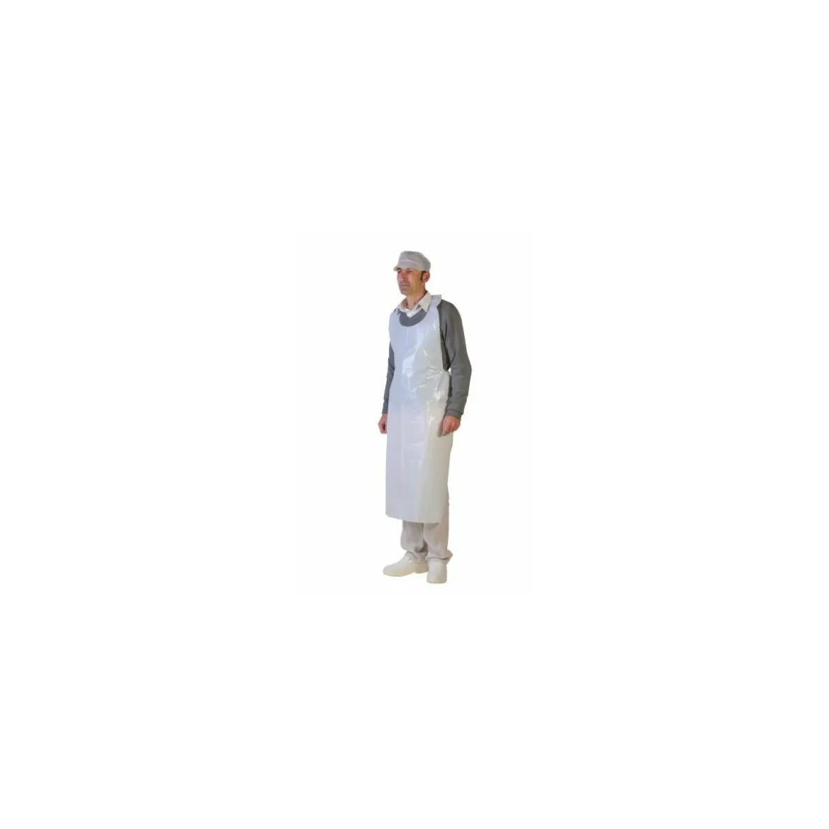 Tablier jetable gaufré blanc PEBD 60 µ 140 x 70 cm - par 50