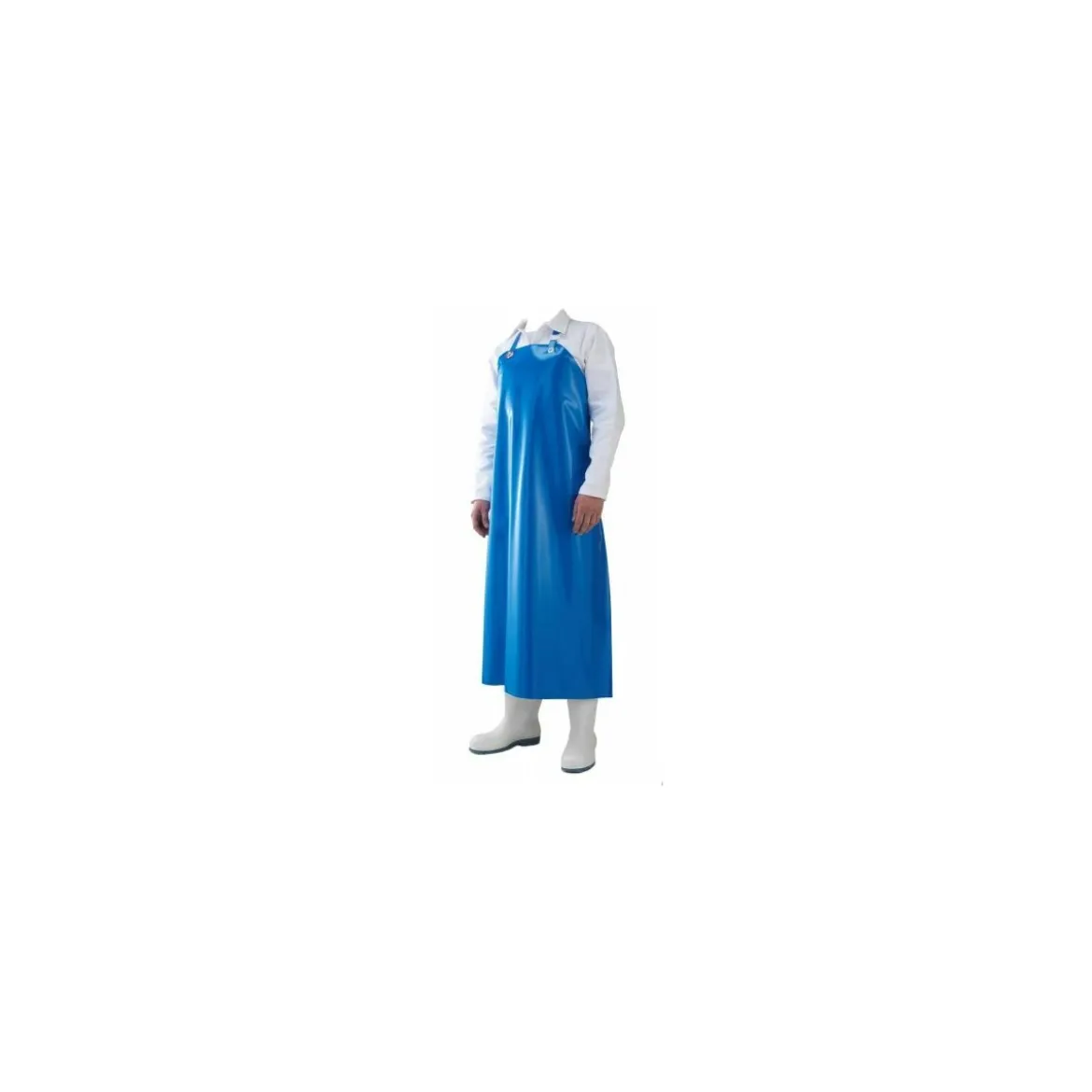 Tablier poissonnerie bleu vinyle 350 µ 115 cm