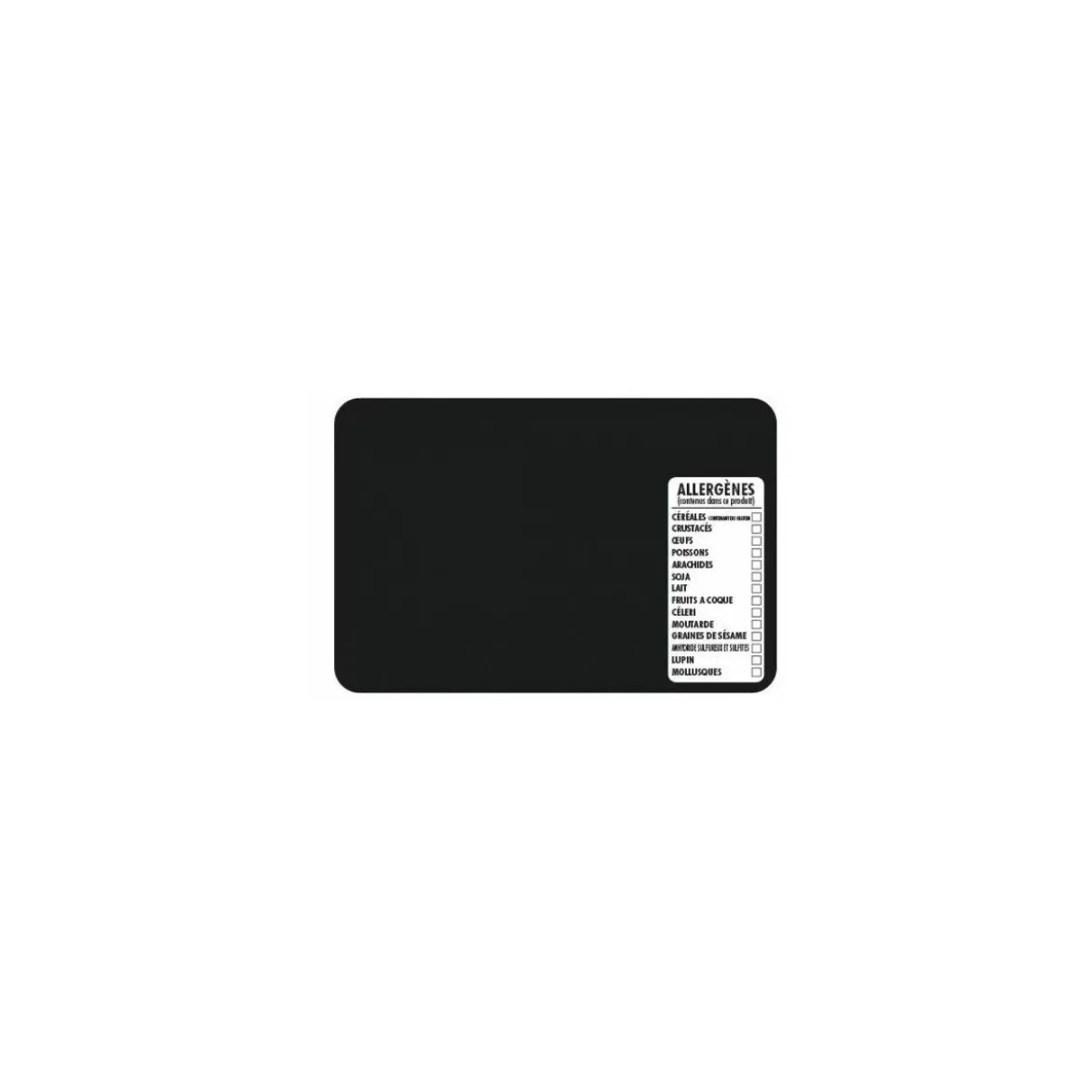 Étiquette allergènes sans pique noire 10,5 x 7 cm - par 10