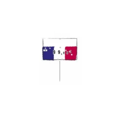 Étiquette bleu blanc rouge sans texte à pique et tournette 10 x 6,7 cm - par 10
