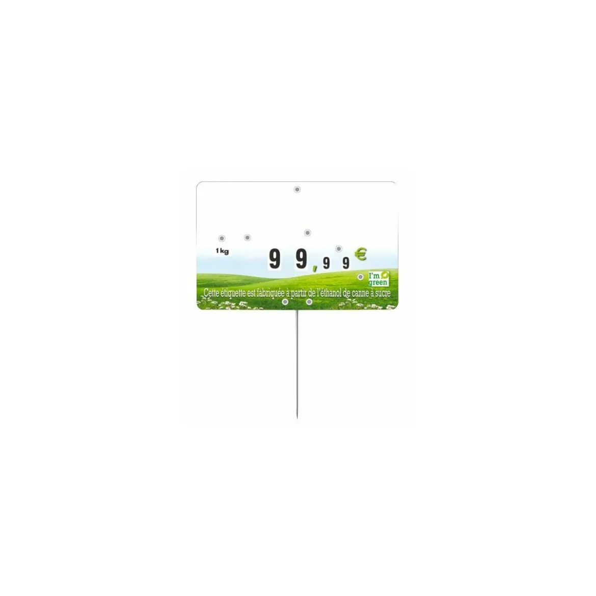 Étiquette "I am green" sans texte pique tournette 12,6 x 8 cm - par 10