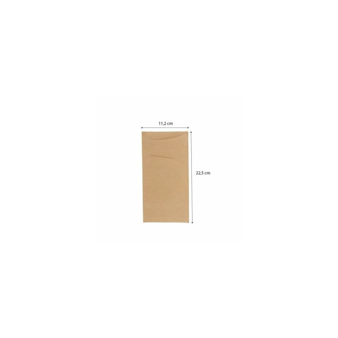 Étui à couverts kraft brun avec serviette blanche 22,5 x 11,5 cm - par 100