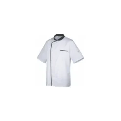 Veste polycoton manches courtes Energy blanc et noir T1