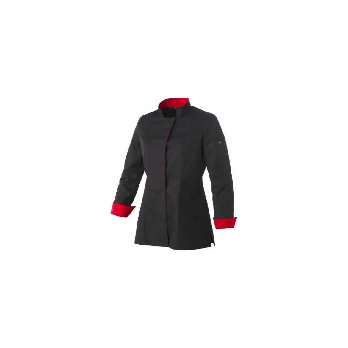 Veste polycoton Una femme manches longues noire et rouge T2